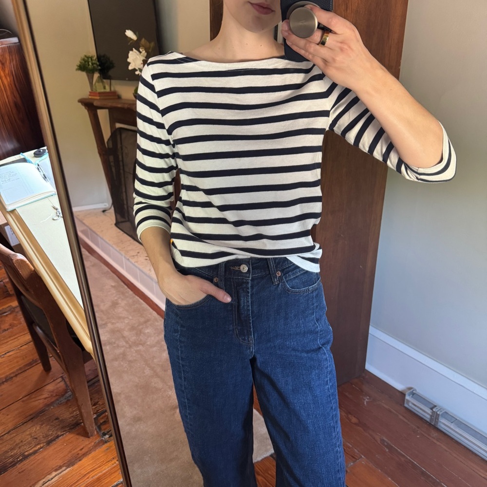 J. Crew Classic mariner cloth boatneck T-shirt in stripe